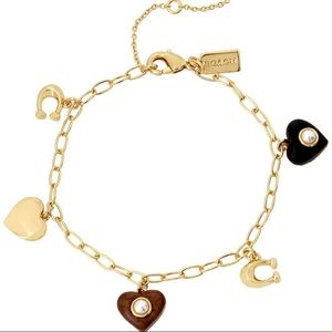 Multi Heart Charm Line Bracelet COACH